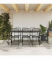 vidaXL 9 Piece Garden Dining Set Anthracite Metal Mesh