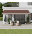 vidaXL Automatic Retractable Awning with LED Brown 600x350 cm