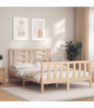 vidaXL Bed Frame with Headboard 140x200 cm Solid Wood
