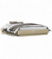 vidaXL Bed Frame with LED Lights Sonoma Oak 135x190 cm Double