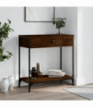 vidaXL Console Table Brown Oak 75x34.5x75 cm Engineered Wood