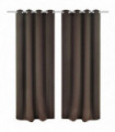 2 pcs Brown Blackout Curtains with Metal Rings 135 x 245 cm