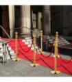 3 Piece VIP Queue Barrier Set Stainless Steel Gold