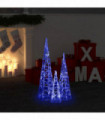 Acrylic Decorative LED Light Cone Set Blue 30/45/60cm
