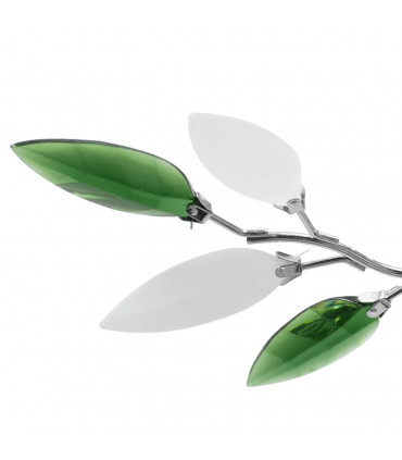 Ceiling Lamp Acrylic Crystal Leaf Arms 3 E14 Bulbs