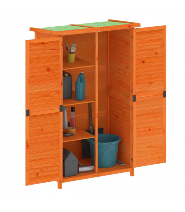 vidaXL Garden Tool Shed Brown 83x57x140 cm Solid Wood Pine