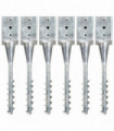 Ground Spikes 6 pcs Silver 9x9x56 cm Galvanised Steel
