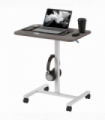 HOMCOM Standing Desk Mobile Overbed Table w/ Wheels for Home Office Grey