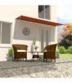 Retractable Awning 400x150 cm Orange and Brown