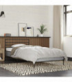 vidaXL Bed Frame Grey Sonoma 90x190 cm Single Engineered Wood and Metal