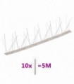 5-row Stainless Steel Bird & Pigeon Spikes Set of 10 5 m