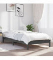Bed Frame Grey 90x190 cm Solid Wood Pine 3FT Single