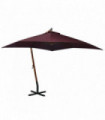 Hanging Parasol with Pole Bordeaux Red 3x3 m Solid Fir Wood
