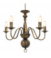 Chandelier Antique Black 5 x E14 Bulbs