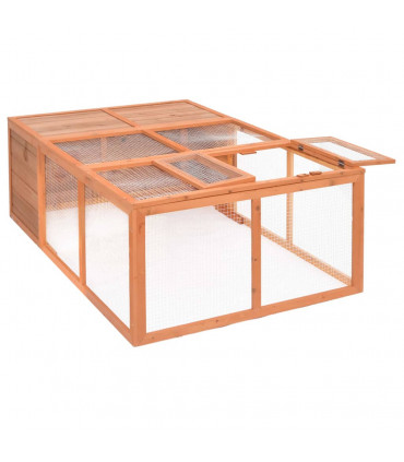 Garden Animal Cage 150x100x50 cm Solid Firwood