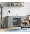 vidaXL Desk Grey Sonoma 140x50x75 cm Engineered Wood