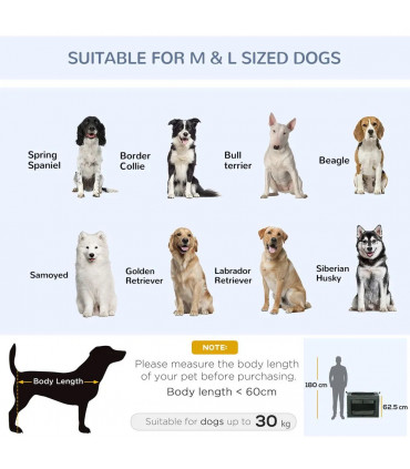 90cm Foldable Pet Carrier Bag Cat Bag w/ Cushion for Medium, Large Dogs - Grey