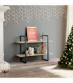 2-Tier Book Cabinet Sonoma Oak 100x30x70 cm Engineered Wood