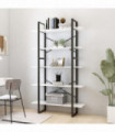 5-Tier Book Cabinet White 100x30x175 cm Engineered Wood