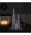 Acrylic Decorative LED Light Cone Set Cold White 60/90/120cm