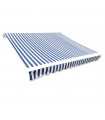 Awning Top Sunshade Canvas Blue & White 3 x 2,5m (Frame Not Included)