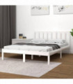 Bed Frame White Solid Wood Pine 120x190 cm 4FT Small Double