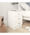 Bedside Cabinet White 38x35x56 cm Engineered Wood