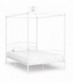 vidaXL Canopy Bed Frame White Metal 120x200 cm