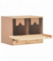 Chicken Laying Nest 2 Compartments 63x40x45 cm Solid Pine Wood