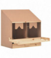 Chicken Laying Nest 2 Compartments 63x40x65 cm Solid Pine Wood