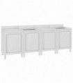 Commercial Kitchen Sink Cabinet 240x60x96 cm Stainless Steel