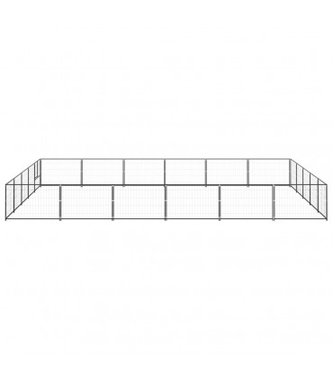 vidaXL Dog Kennel Black 30 m² Steel