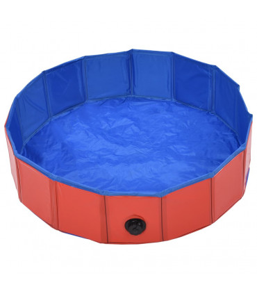 Foldable Dog Swimming Pool Red 80x20 cm PVC
