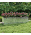 Garden Raised Bed 320x80x77 cm Galvanized Steel Silver