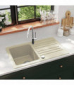 vidaXL Granite Kitchen Sink Single Basin Beige
