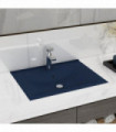 Luxury Basin with Faucet Hole Matt Dark Blue 60x46 cm Ceramic