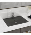 Luxury Basin with Faucet Hole Matt Dark Grey 60x46 cm Ceramic