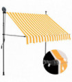 Manual Retractable Awning with LED 150 cm White and Orange