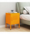 Nightstand Mustard Yellow 35x35x51 cm Steel