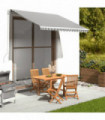 Replacement Fabric for Awning Anthracite and White 3x2.5 m