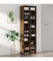 Shoe Cabinet Brown Oak 54x34x183 cm Engineered Wood