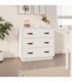 Sideboard White 80x40x75 cm Solid Wood Pine