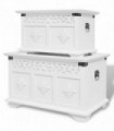 Two Piece Storage Chest Set White