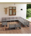 vidaXL 13 Piece Garden Lounge Set Solid Pinewood