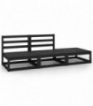 vidaXL 3 Piece Garden Lounge Set Black Solid Pinewood