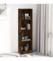 vidaXL 4-Tier Book Cabinet Smoked Oak 40x24x143 cm Engineered Wood