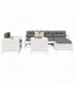 vidaXL 7 Piece Garden Sofa Set White Solid Wood Pine
