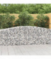 vidaXL Arched Gabion Baskets 15 pcs 400x50x80/100 cm Galvanised Iron
