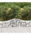 vidaXL Arched Gabion Baskets 4 pcs 200x30x40/60 cm Galvanised Iron