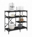 vidaXL Baker's Rack Black 90x40x84 cm Engineered Wood and Metal